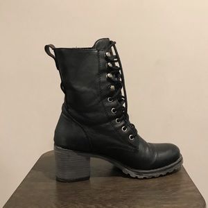 American Rag heeled black combat boots